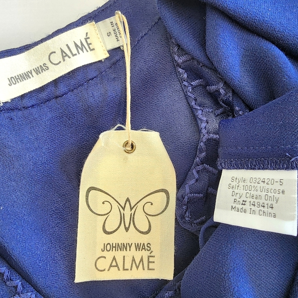NWT Johnny Was Calme Hi-Lo Weekend Tunic Dress Small Indigo Blue - Picture 8 of 10